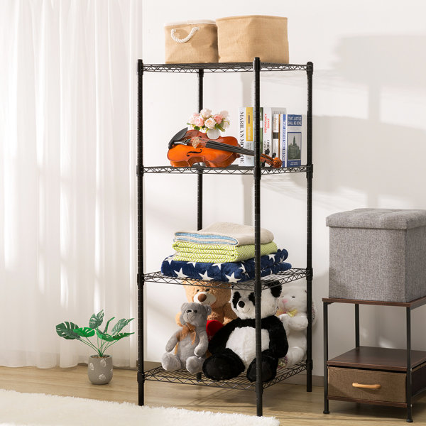 Rebrilliant 4 Shelves Adjustable Steel Wire Shelving Rack In Small